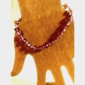 CHRYSTAL AMETHYST COLOR BEAD BRACELET